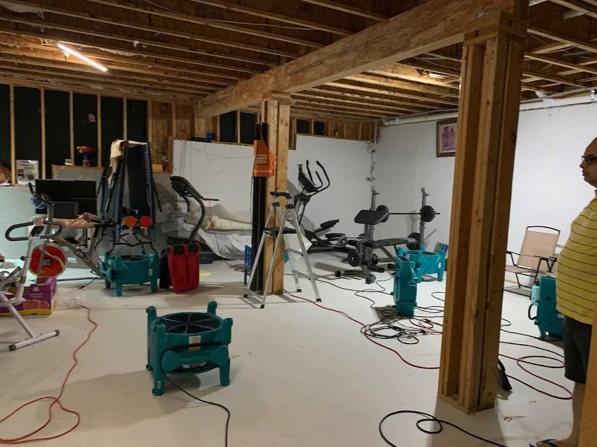 Basement drying equipment setup for Odor Removal & Deodorization in Mandan
